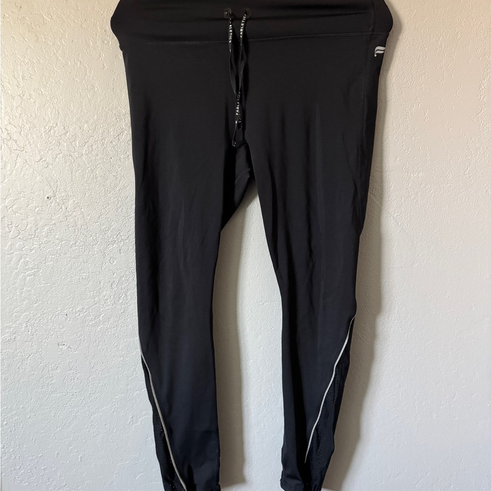 Fabletics Black Leggings with White Accents